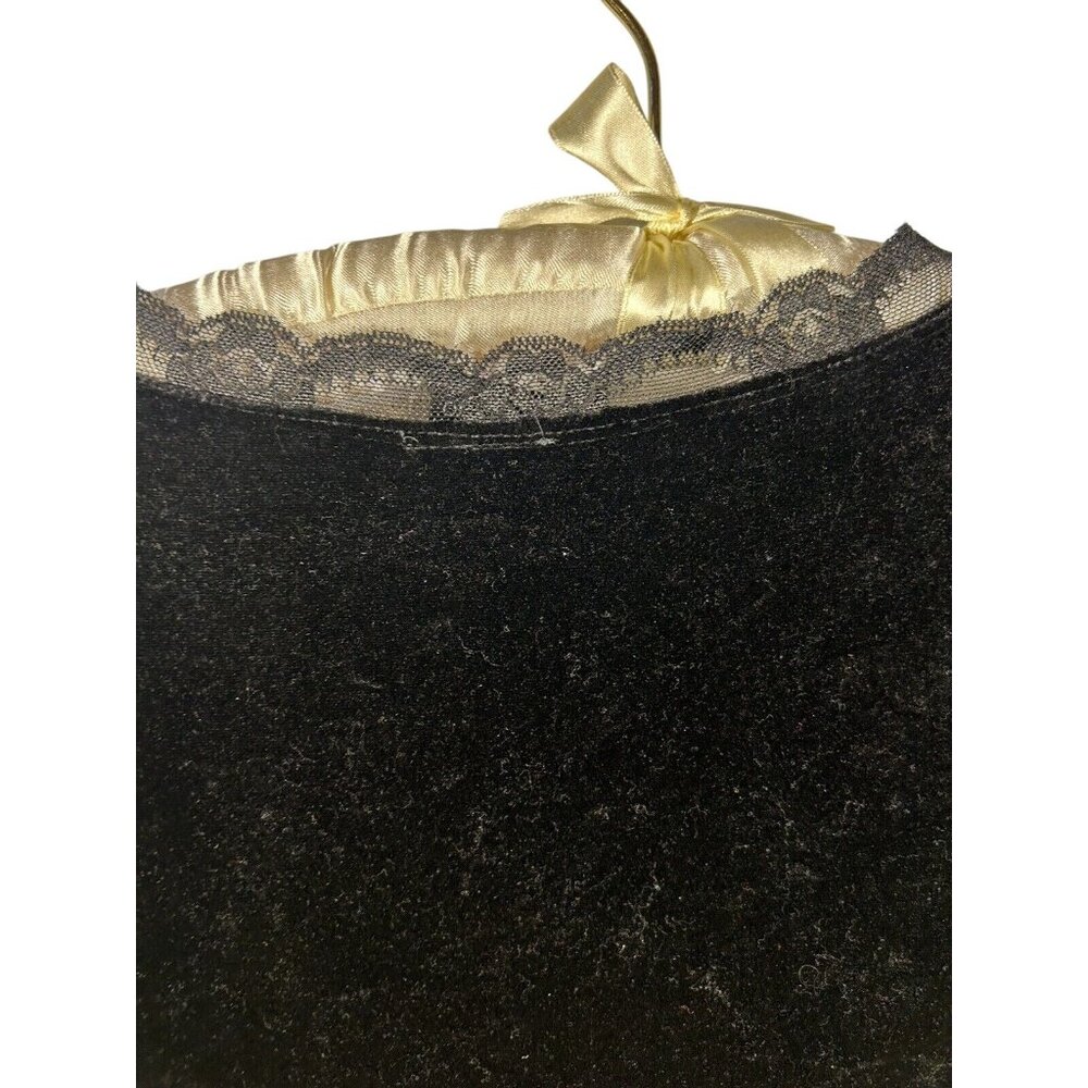 Vintage goth dress 90’s Black Velvet Romantic Goth With Touches Of Lace Women L - Picture 9 of 11